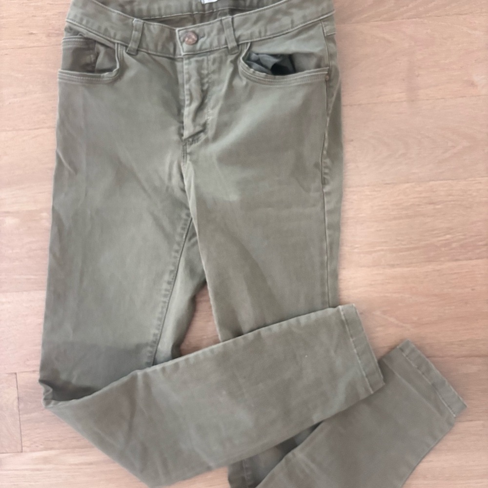 Zara Olive Green Skinny Pants - Picture 3 of 6